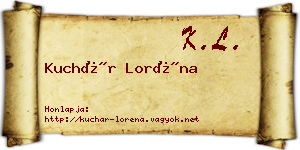 Kuchár Loréna névjegykártya